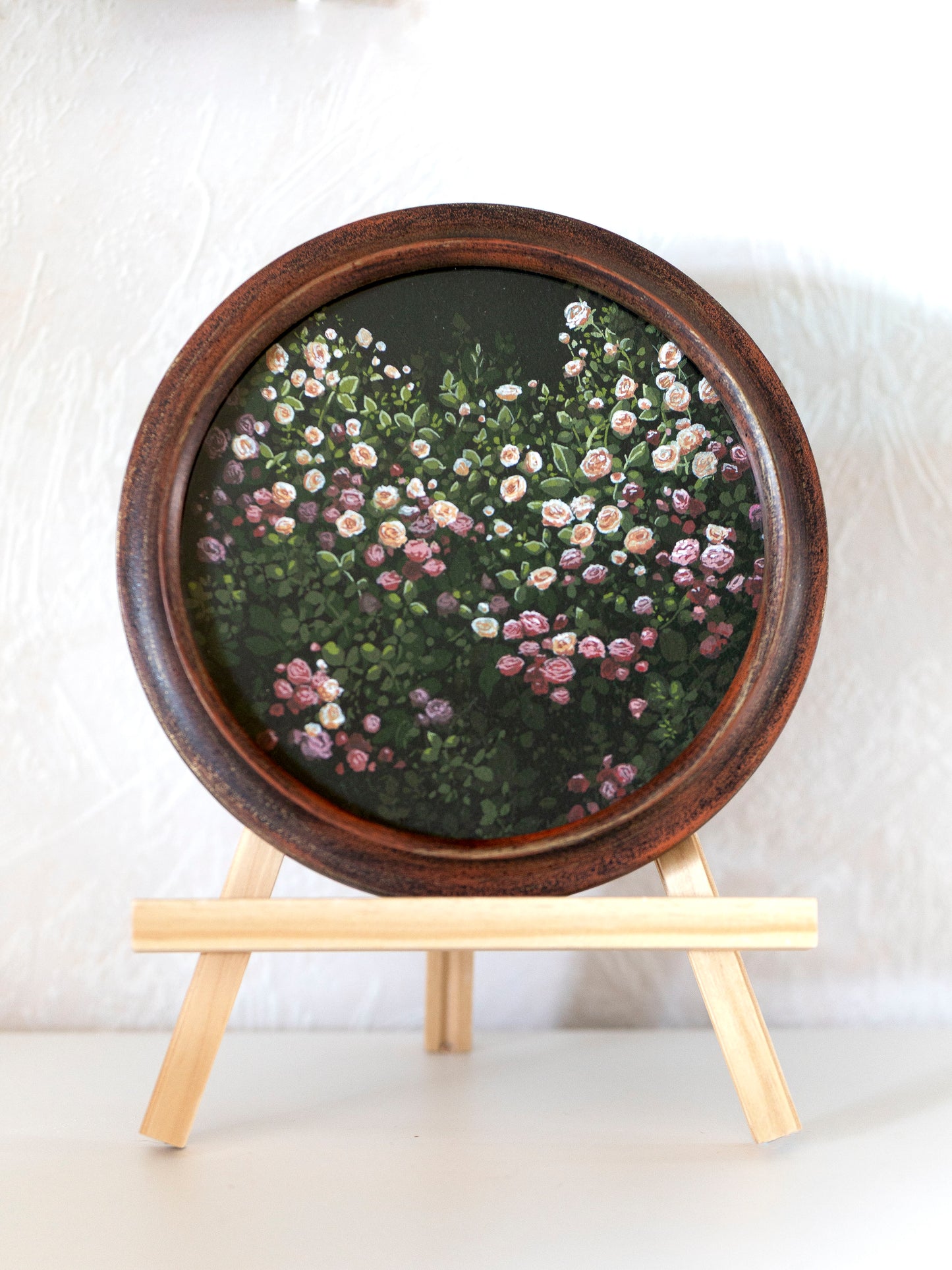 "Wild Roses" Framed Original Gouache Painting