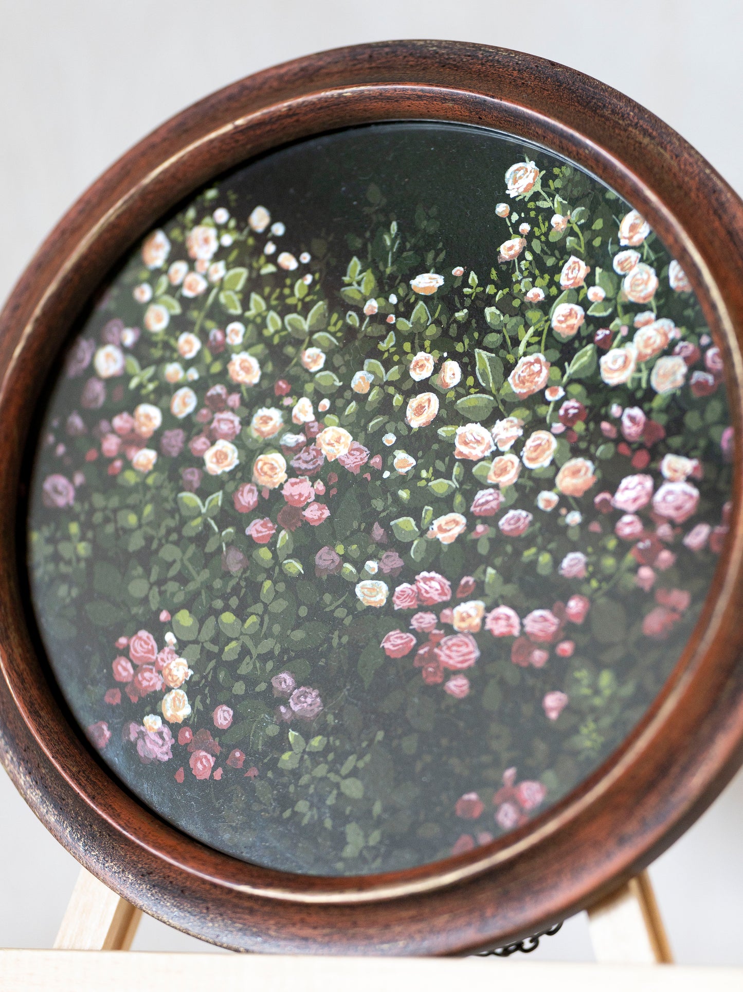 "Wild Roses" Framed Original Gouache Painting